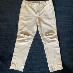 Coach Leather Moto Pants - Dirty White